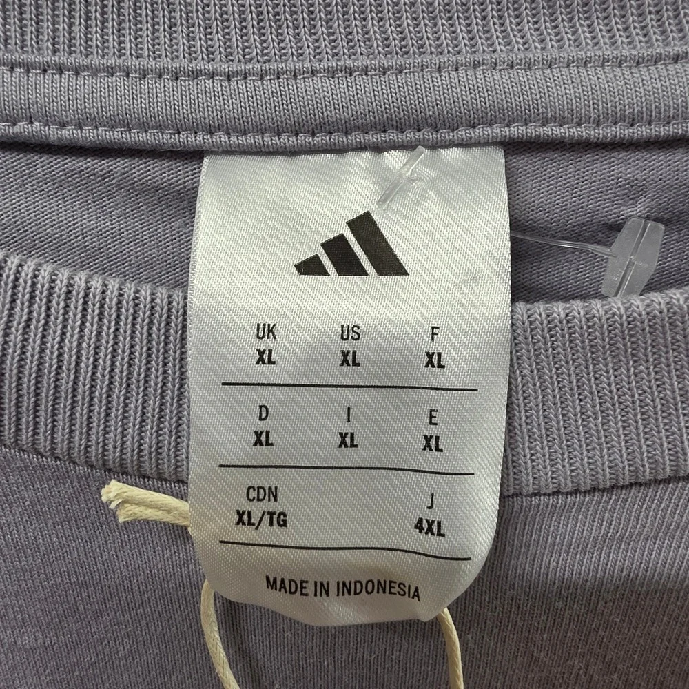 Adidas Basketball Long Sleeve Tee Lavender Purple Oversized Graphic Logo XL NEW